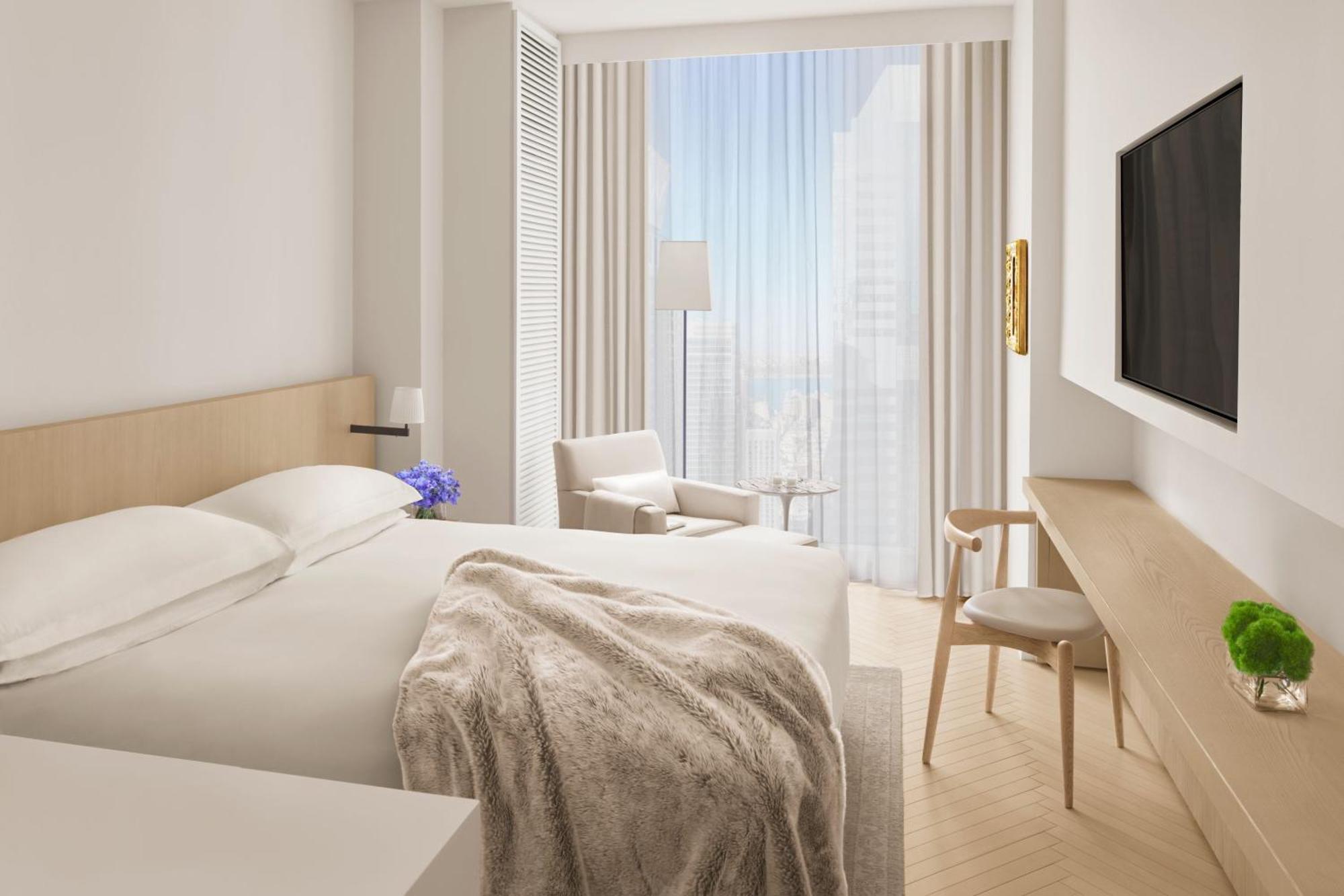 Deluxe King Room with City View and Roll-in Shower - Mobility Accessible